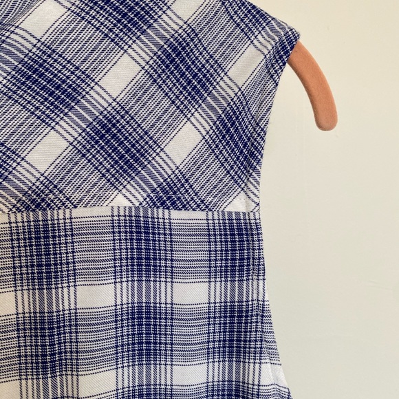 NWT Soft Joie Noraha Blue+White Plaid Dress - Picture 7 of 8